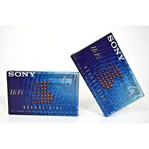 Sony Type 1 Normal Bias Hi Fi 60 Minute Blank Cassette Tape 2 Pack - New/Sealed